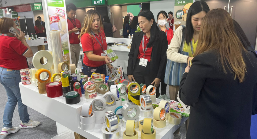 Numerous companies are on-hand, showcasing their latest label printing products.